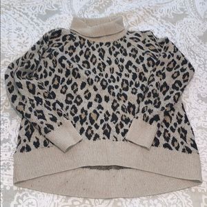 LOFT leopard turtle neck sweater